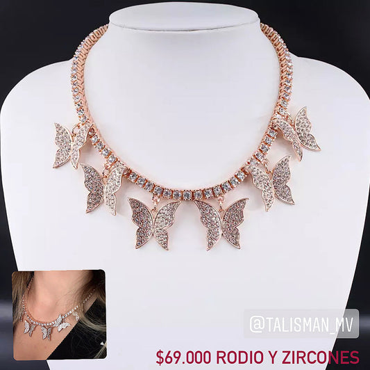 Collar rodinado con crystal