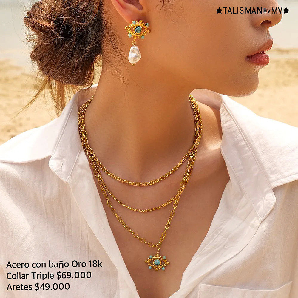 Acero con baño oro 18k