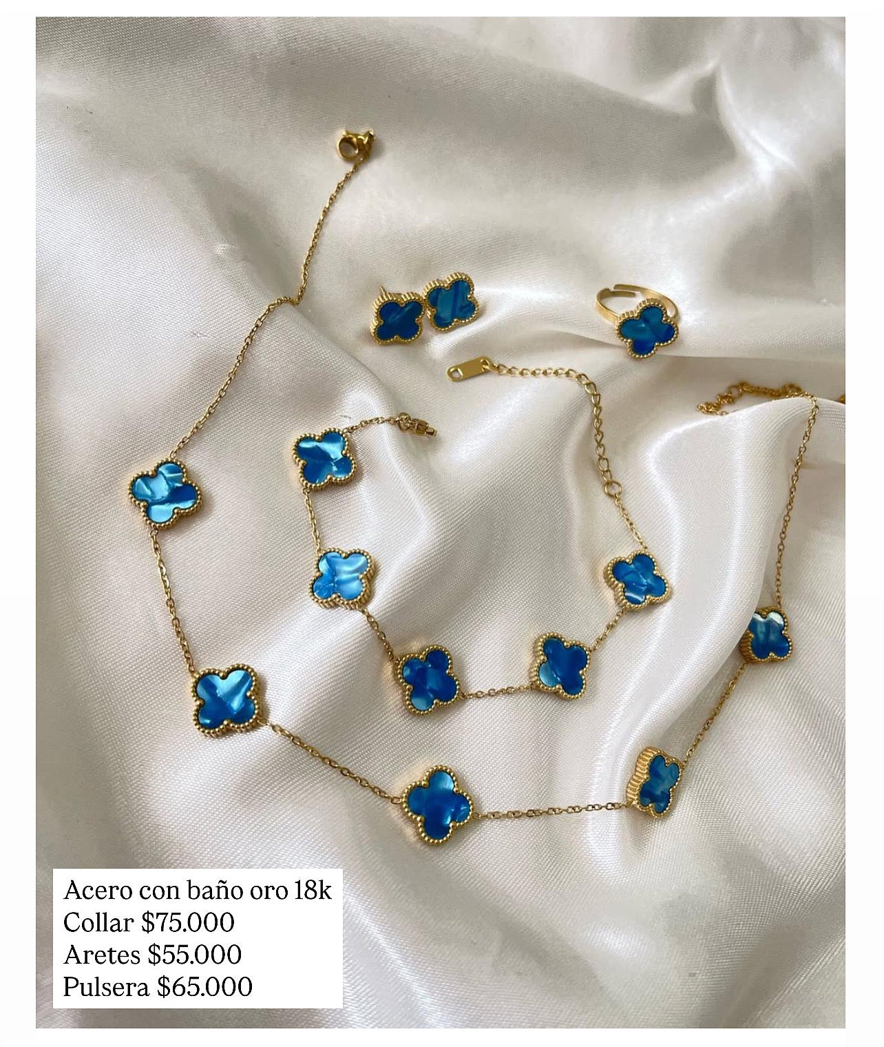 Acero con baño oro 18k