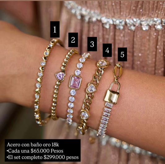 Acero con baño oro 18k