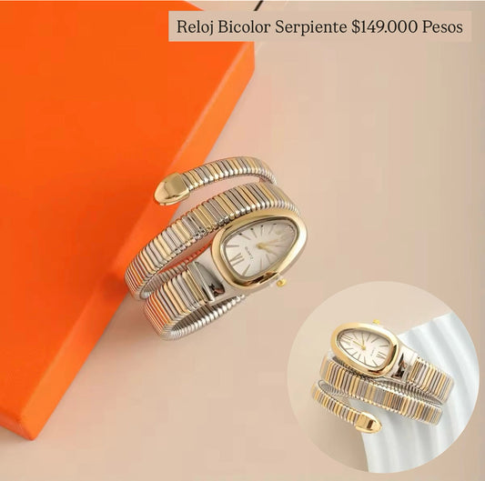 Reloj bicolor serpiente
