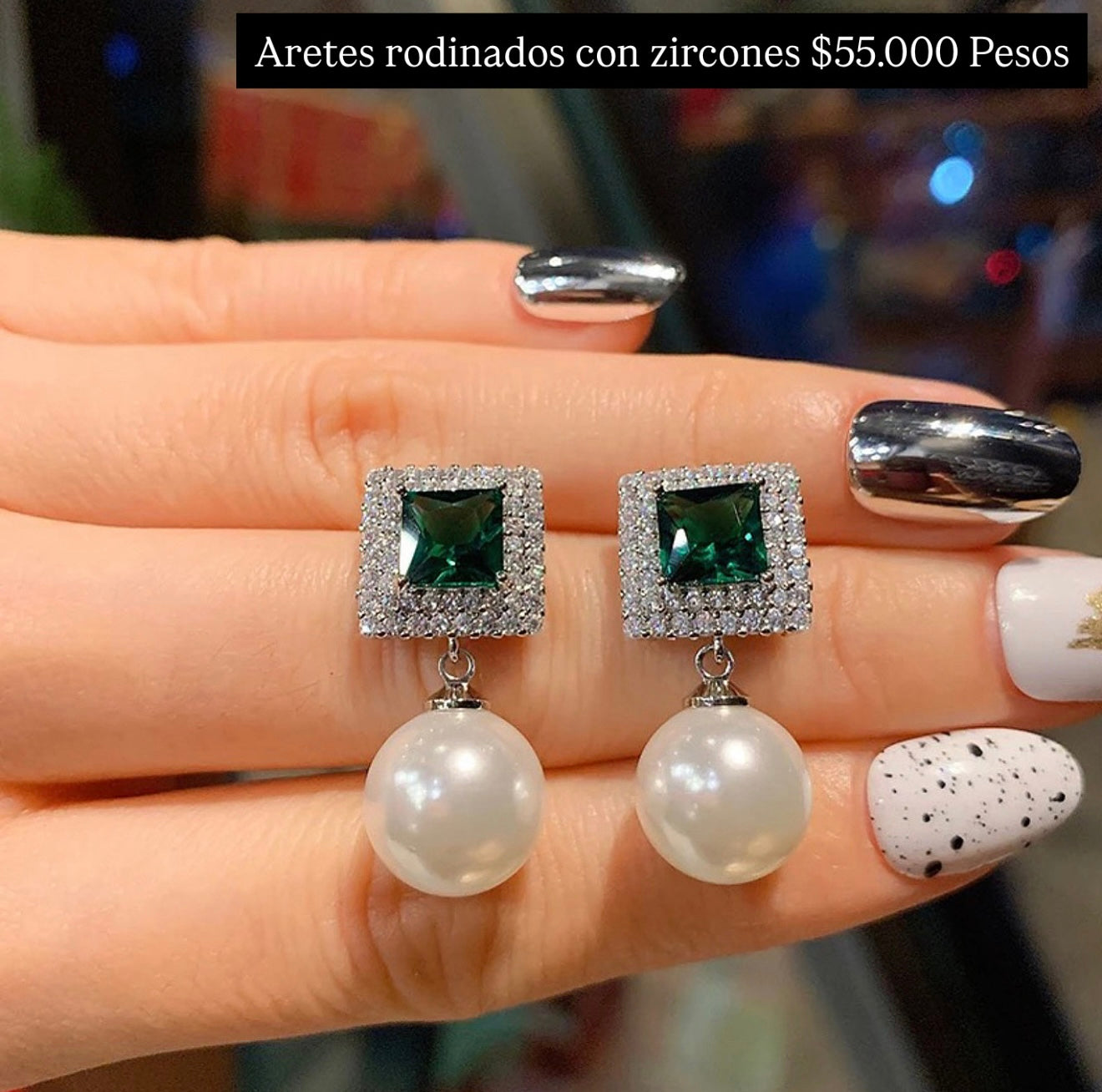 Aretes rodinados con zircones