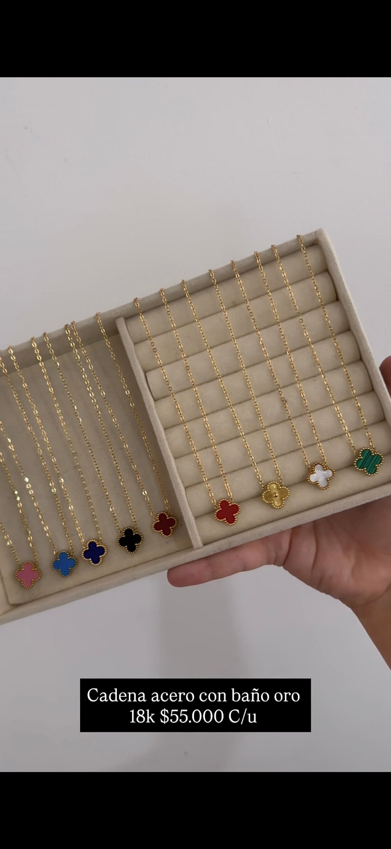 Collar acero con baño oro 18k