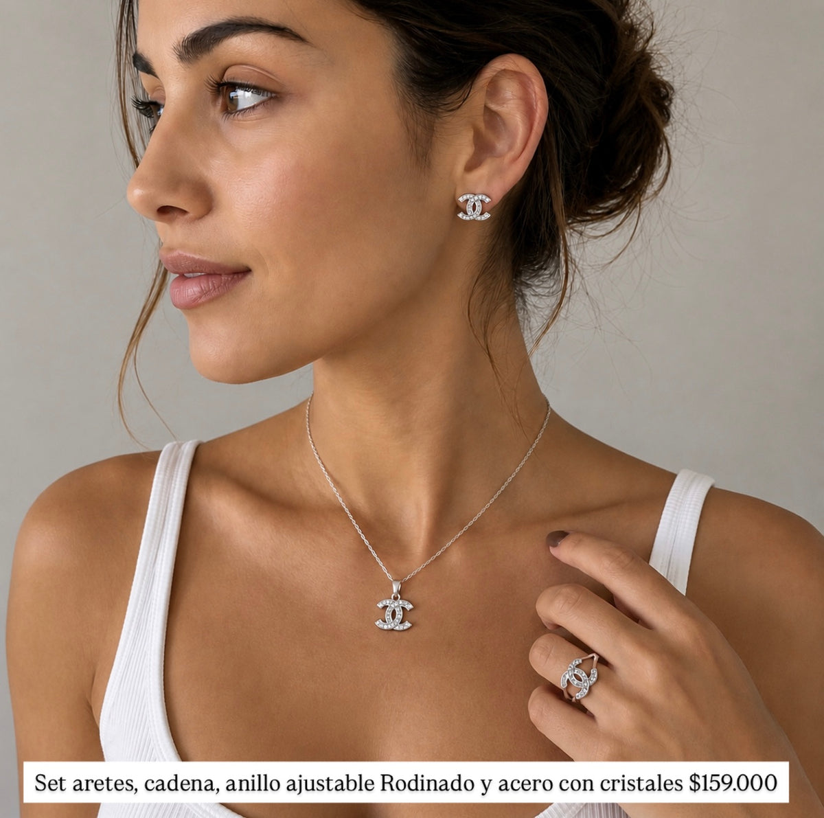 Set rodinado y acero con cristales