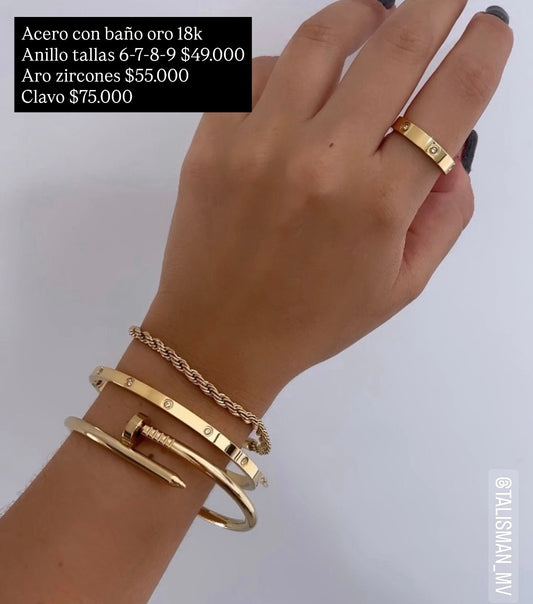 Acero con baño oro 18k