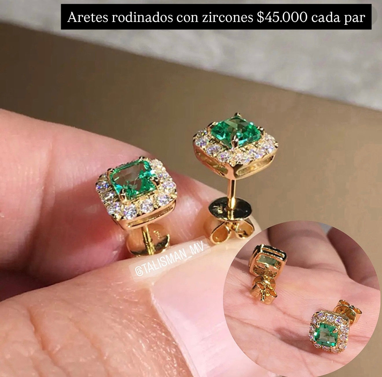 Aretes rodinados con cristales