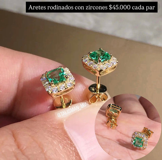 Aretes rodinados con cristales
