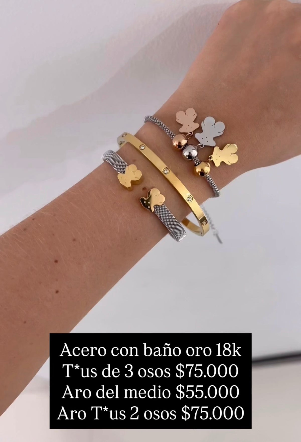 Acero con baño oro 18k
