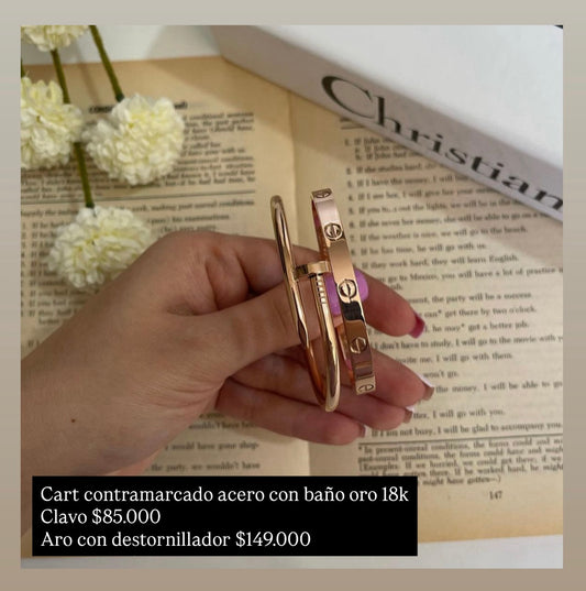 Acero con baño oro 18k oro rosa (contramarcados)