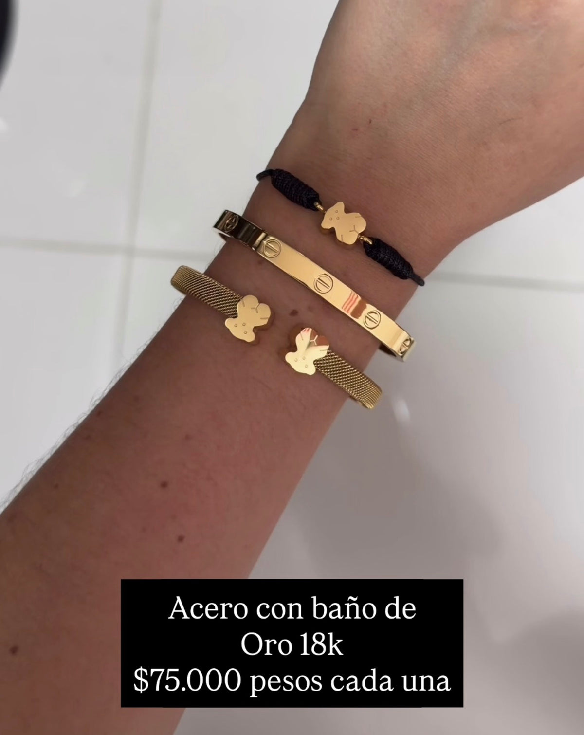 Acero con baño oro 18k