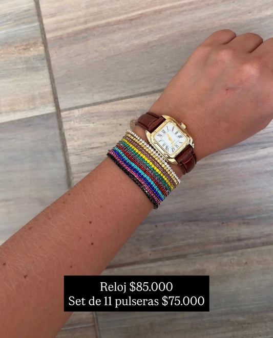 Reloj, set de 11 pulseras
