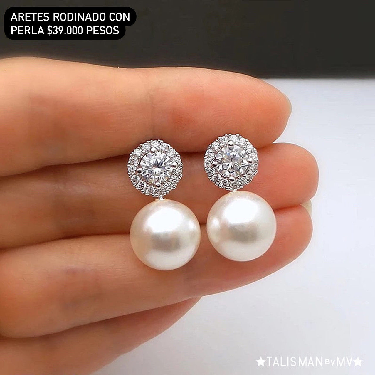 Aretes rodinados Perla