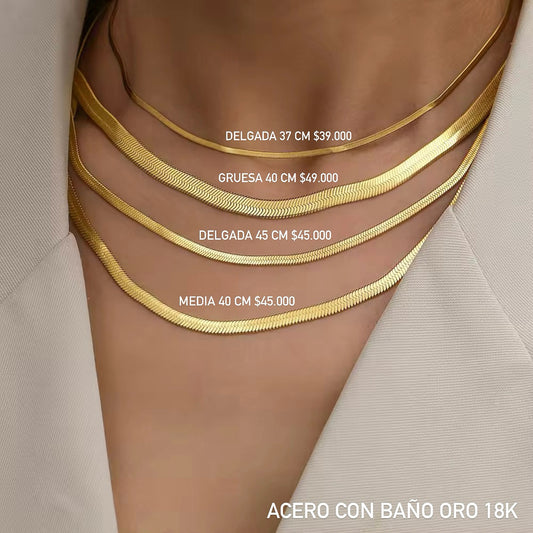 Acero con baño oro 18k