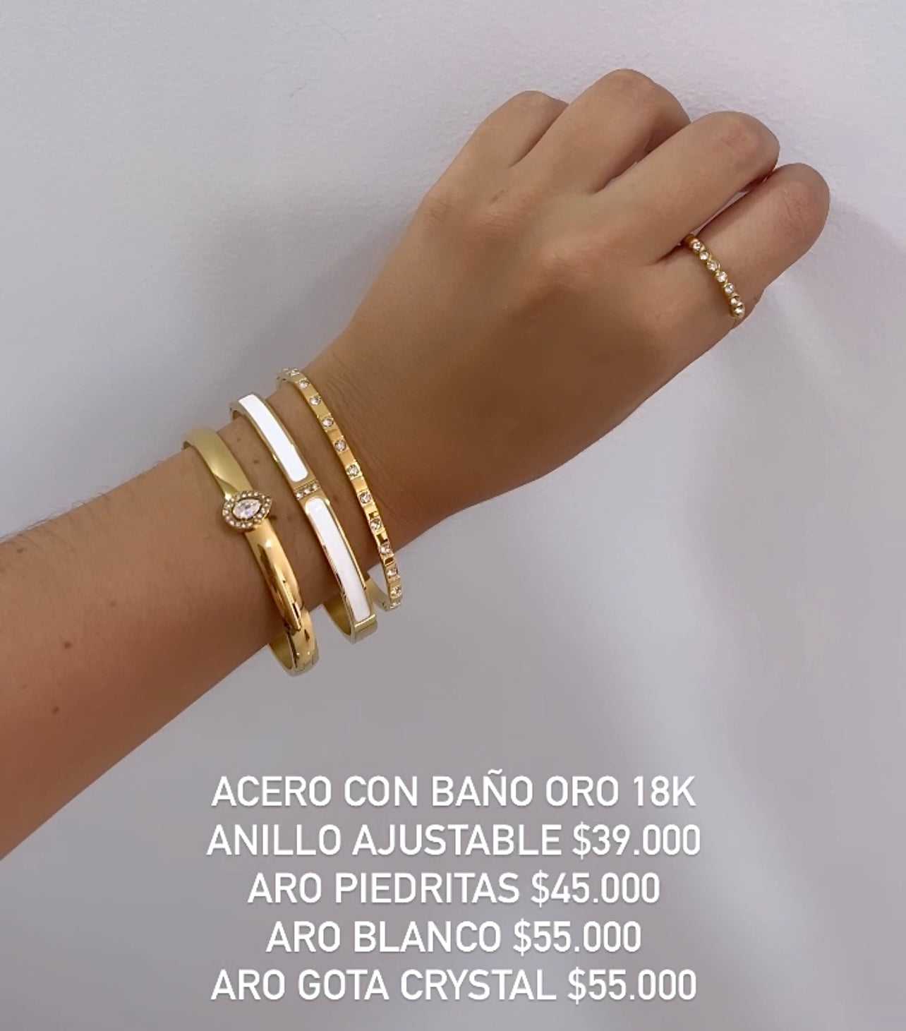 Acero con baño oro 18k