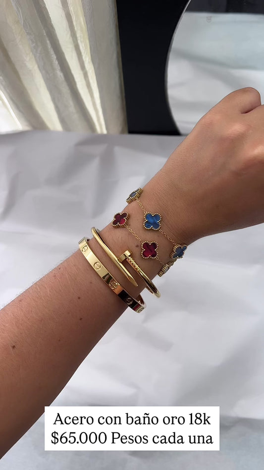 Acero con baño oro 18k