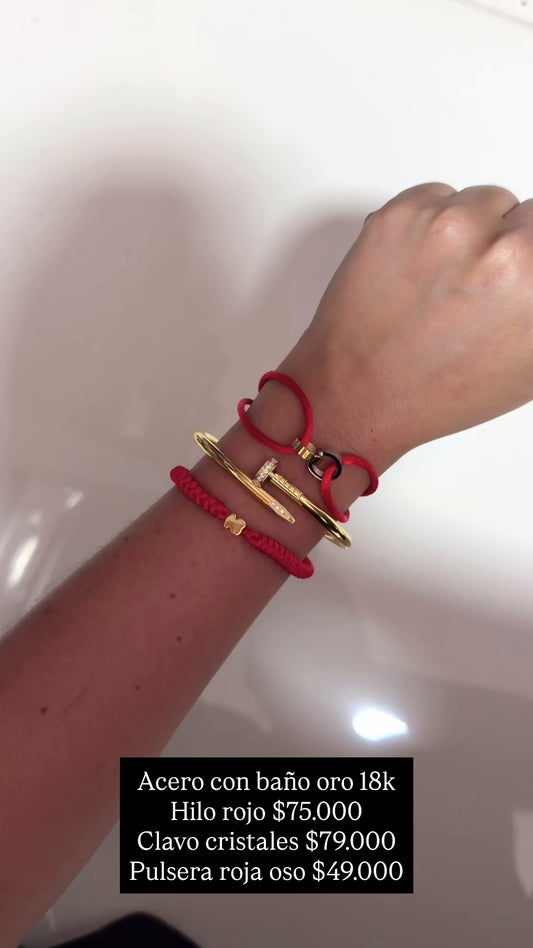 Pulseras acero con baño oro 18k