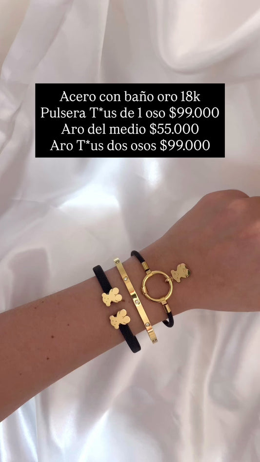Acero con baño oro 18k