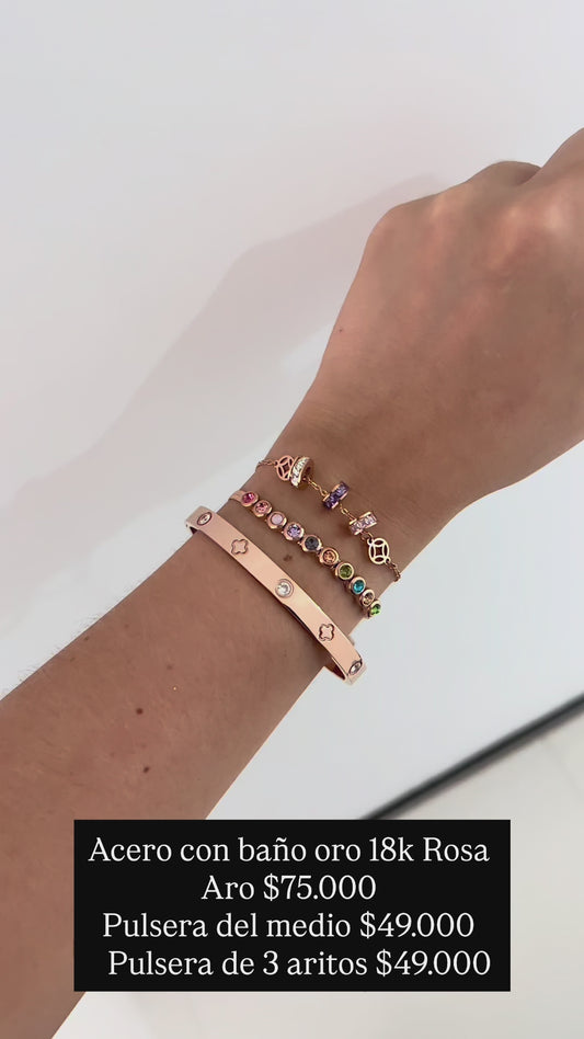 Pulsera acero inoxidable rosa