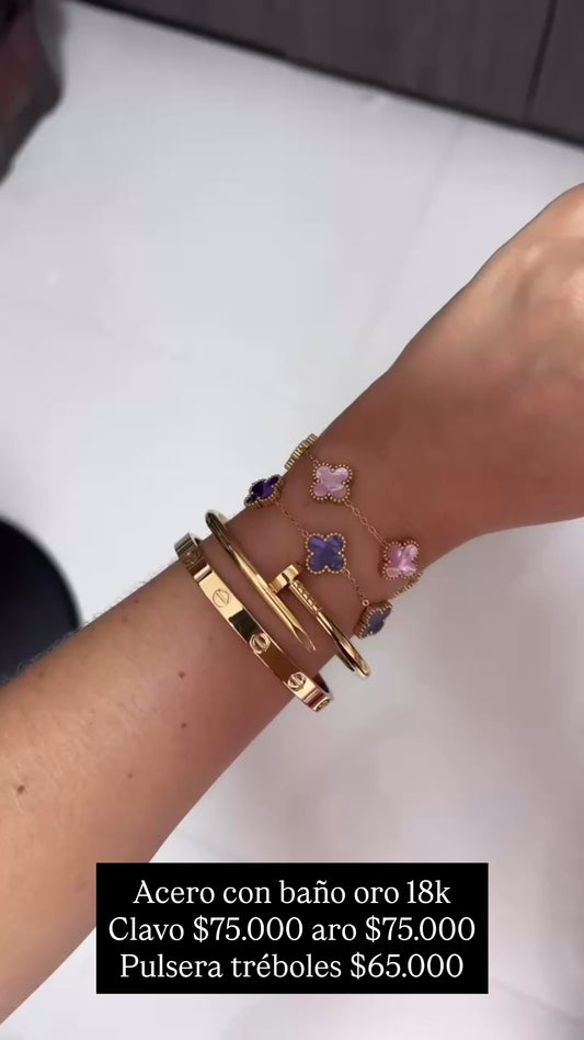 Acero con baño oro 18k