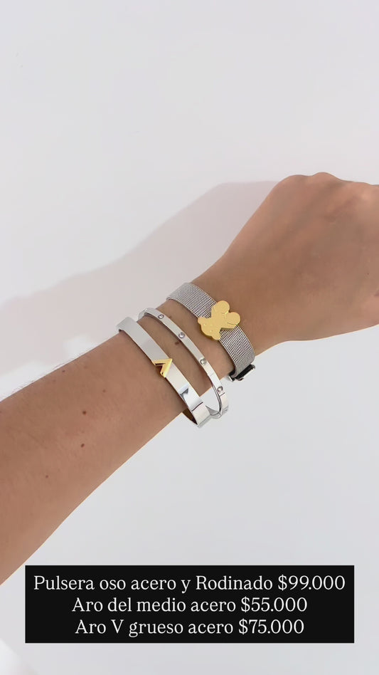Pulseras acero y rodinadas