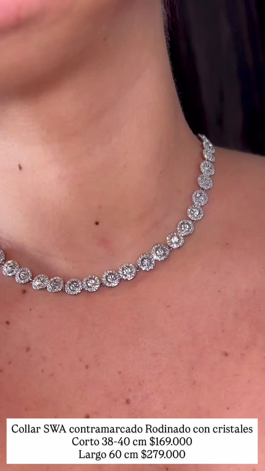 Collar SWA contramarcado Rodinado con cristales