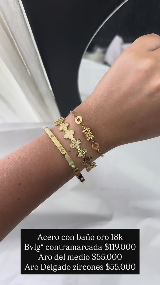 Acero con baño oro 18k