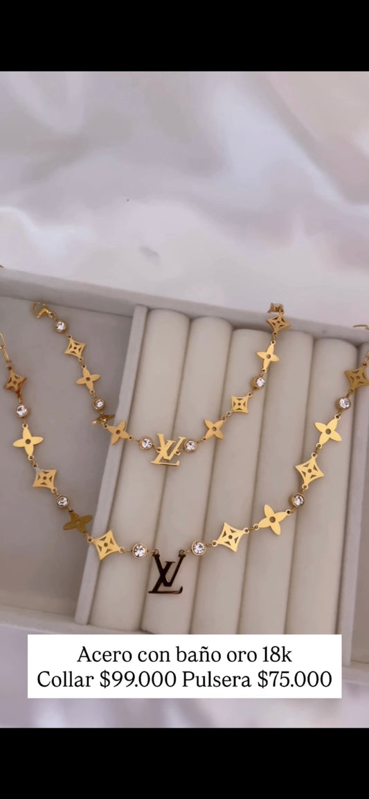 Acero con baño oro 18k