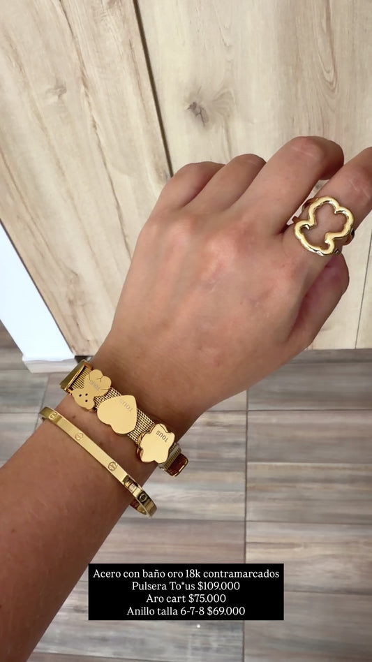 Acero con baño oro 18k