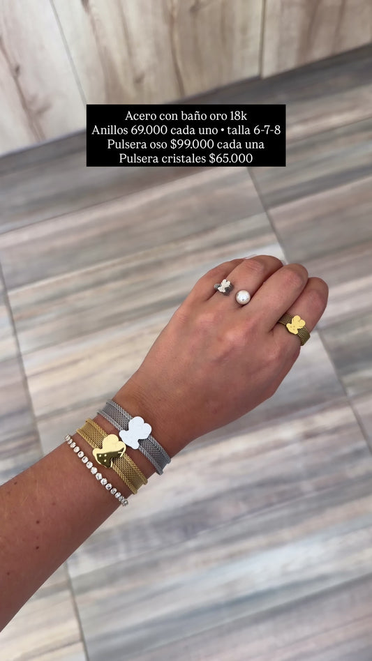 Acero con baño oro 18k