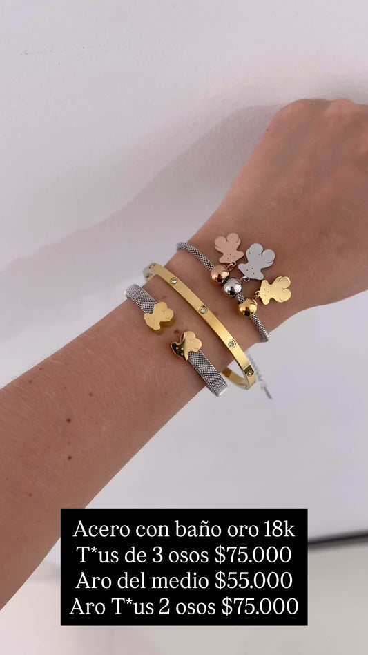 Acero con baño oro 18k