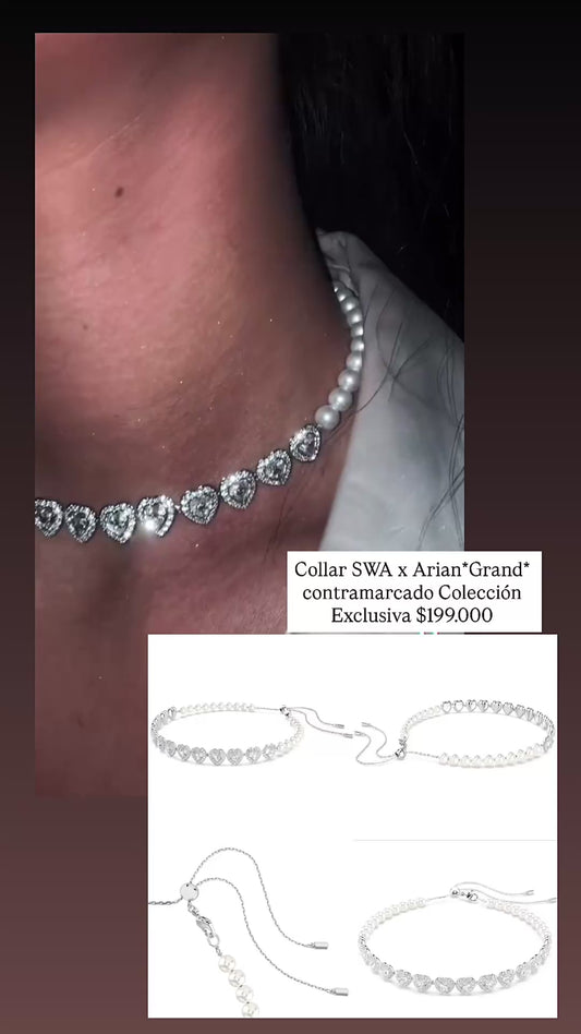 Collar SWA contramarcado rodinado con cristales