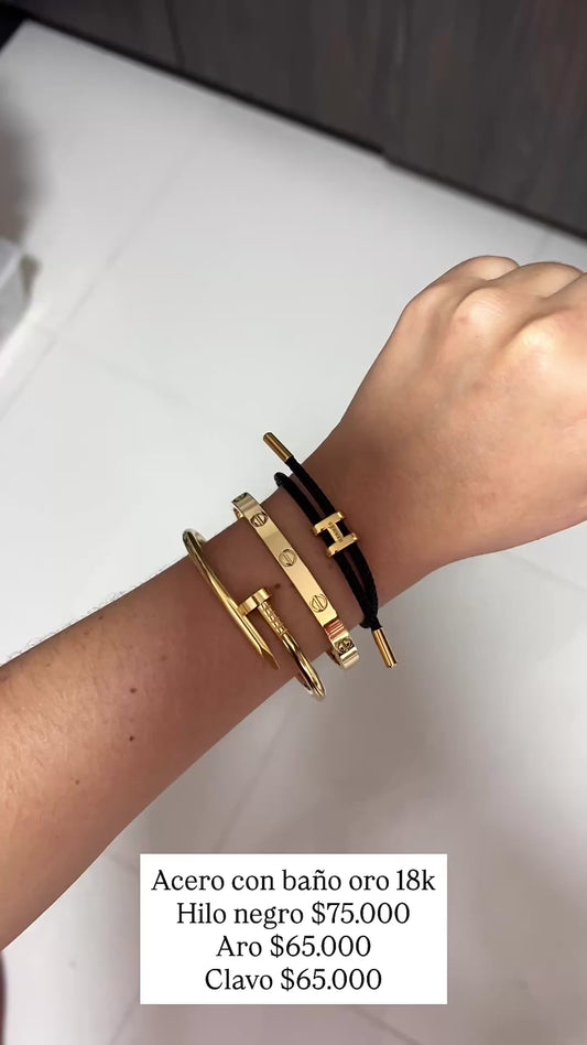 Acero con baño oro 18k
