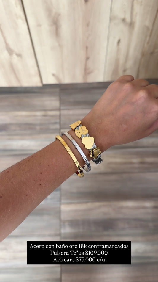 Acero con baño oro 18k