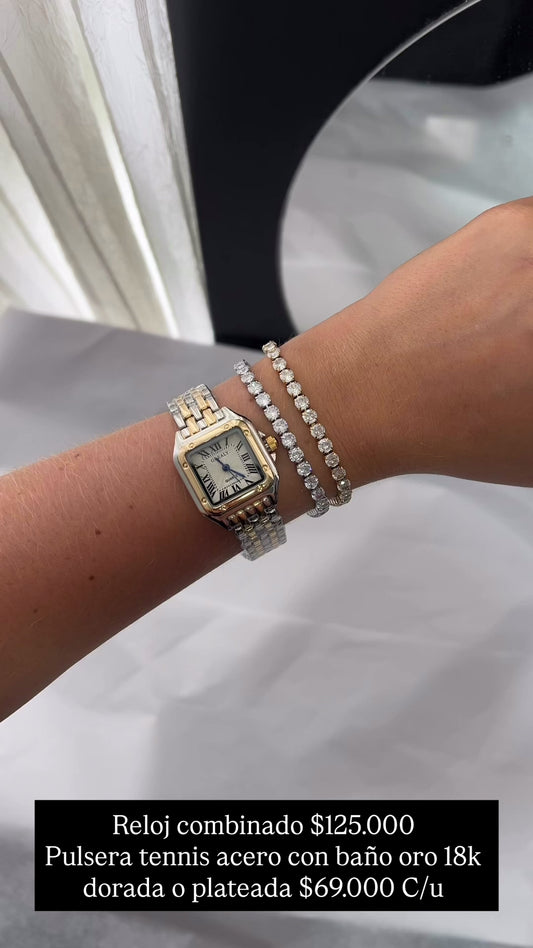 Reloj, pulseras tennis