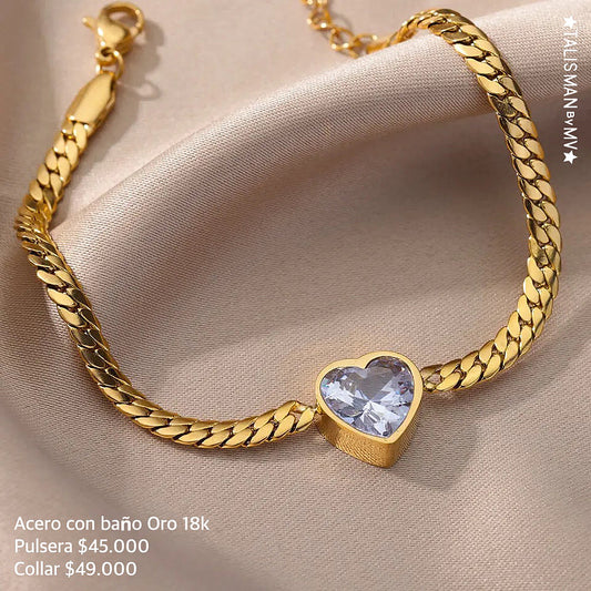 Acero con baño oro 18k