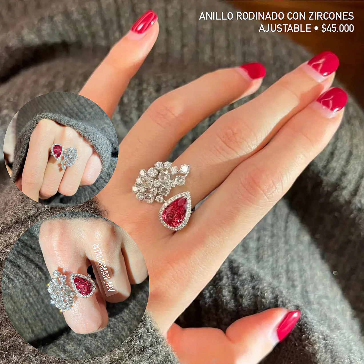 Anillo Rodinado con Zircones