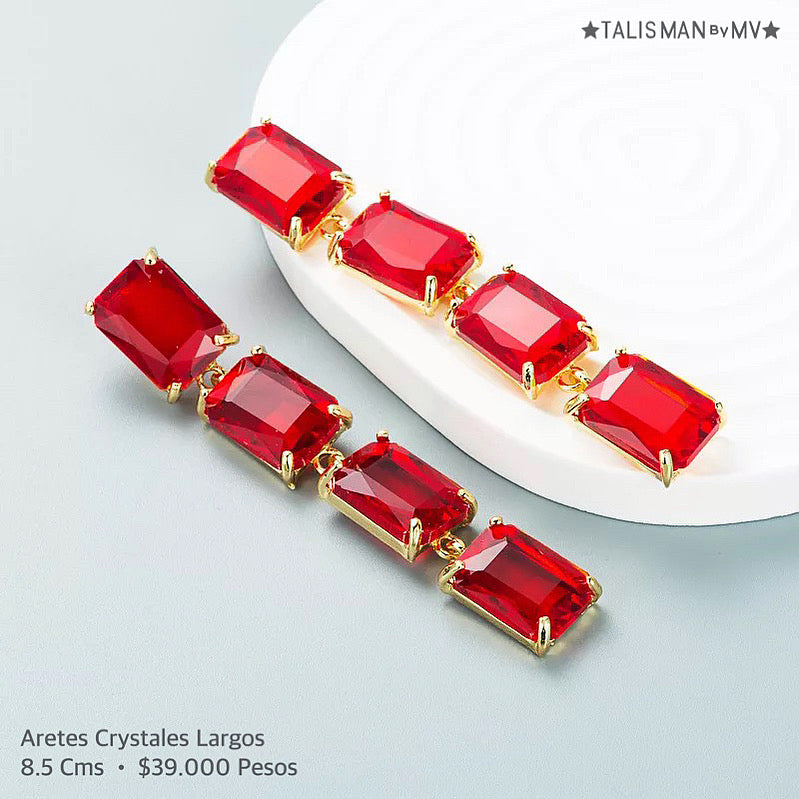 Aretes largos crystales