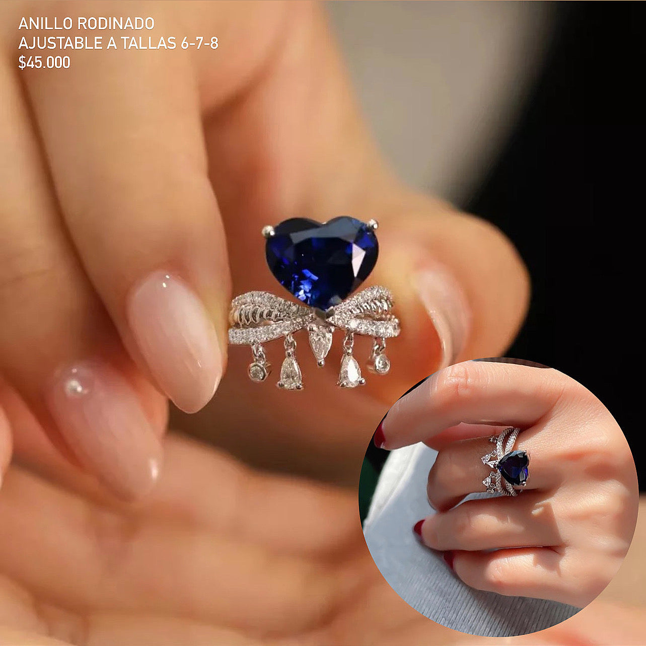 Anillo Ajustable Rodinado con Zircones