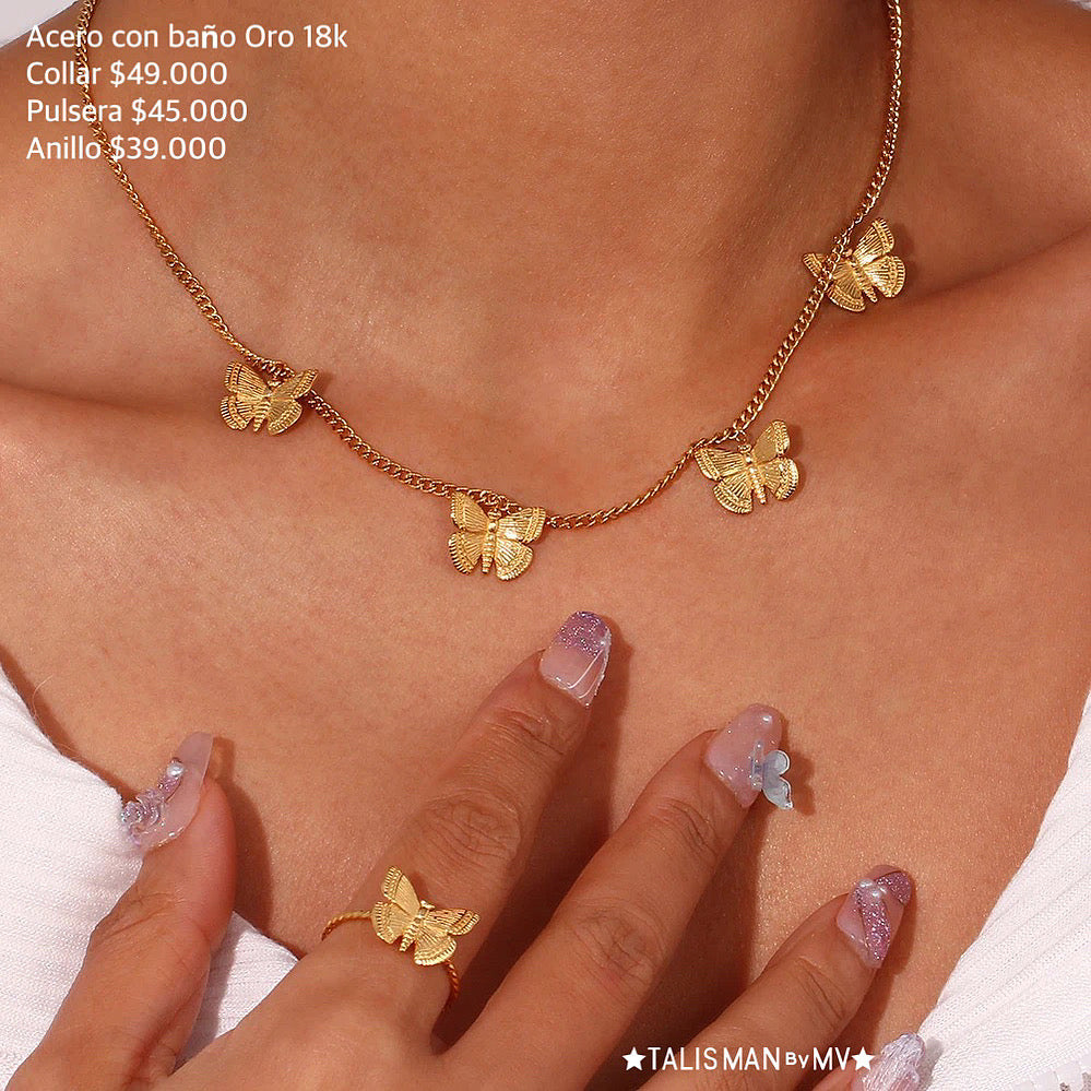Acero con baño oro 18k