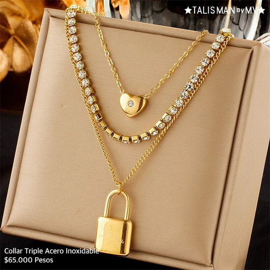 Collar Triple Acero inoxidable