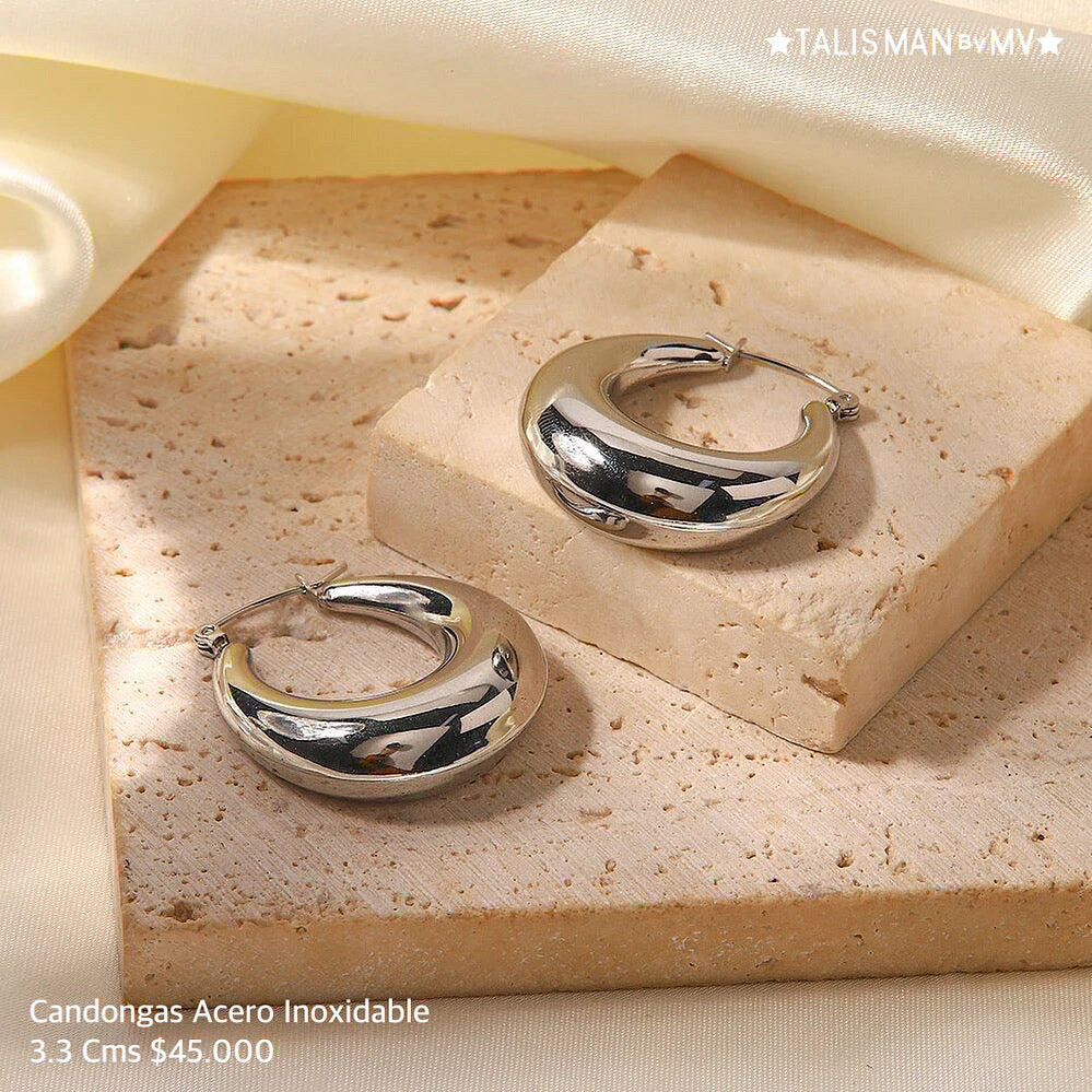 Candongas Acero inoxidable 3.3 Cms