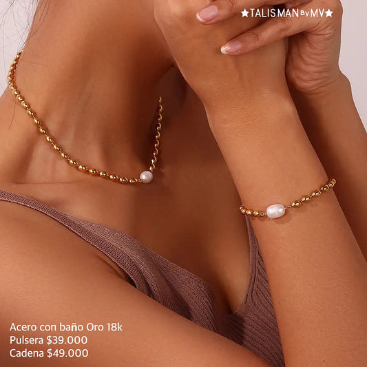 Acero con baño oro 18k